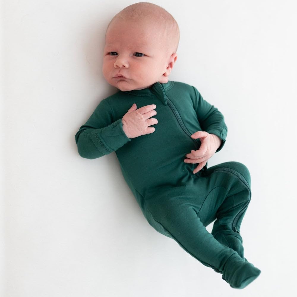 KYTE BABY Unisex Zipper Closure Footies, Rayon Made From Bamboo, 0-24 Months