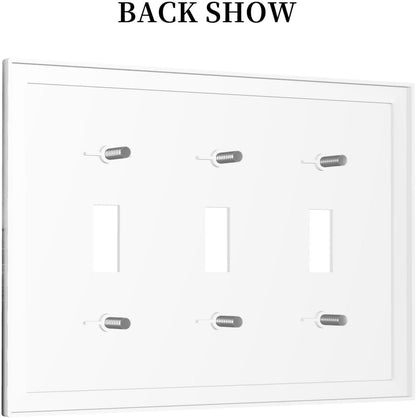 Foggy Forest Natural Scenery Retro Tree Pine Decorative Switch Plates 3 Gang Wall Plate Triple Toggle Light Switch Cover Faceplate Electrical Wall Panels for Bed Room Living Room Decor