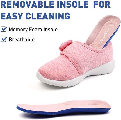 nerteo Toddler Girl Shoes Lightweight Slip On Sneakers for Kids