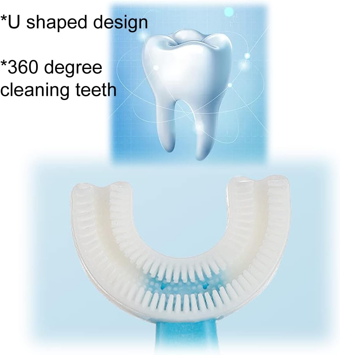 2 Pcs U-Shaped Kids Toothbrush, Premium Soft Manual Training Toothbrush for Kids 2-6 Years Old.