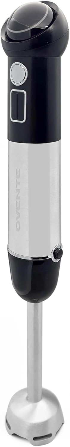OVENTE Cordless Immersion Hand Blender, 300W Rechargeable Handheld Portable Stick Mixer with Speed