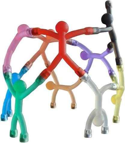 MAGMEN Classic Magnetic Fidget Toy Figures for Kids 3-8 & Toddlers |10pc Opaque Colors Multipurpose Magnets Set for Travel, Airplane Play, Desk & Stocking Stuffer Gifts.