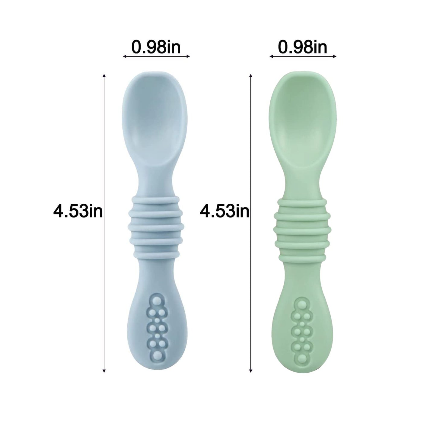 PandaEar 2 Pack Silicone Suction Plate for Baby, Divided Unbreakable Toddler Food Plate with 2 Pack