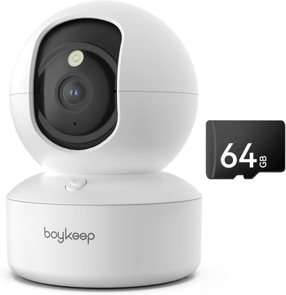 Indoor Camera - 2K Pet Camera 5G/2.4GHz WiFi for Baby Monitor with Phone App, 360° Pan & Tilt, 2-Way Audio, Night Vision, with 64G TF Card, K30