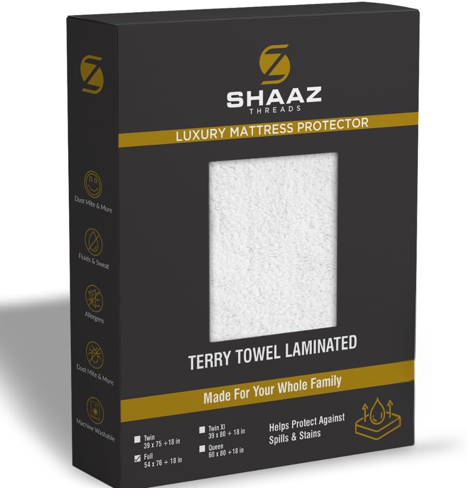 Waterproof Mattress Protector – Twin – Soft & Noiseless Terry Cotton Cover – Cooling, Breathable – Deep Pocket with 360° Elastic – Machine Washable – Kids, Pets & Light Sleepers