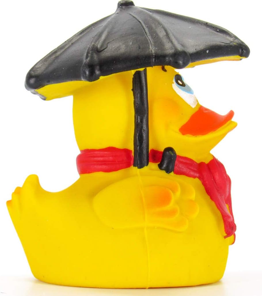 Lanco Umbrella Raining Rubber Duck Bath Toy | All Natural, Organic, Eco Friendly, Squeaker Brand |