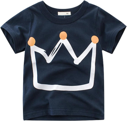 Boys' 4-Pack Excavator Short Sleeve Crewneck T-Shirts Top Tee Size 2-7 Years Toddler Boys' Value Pack Cotton T-Shirt