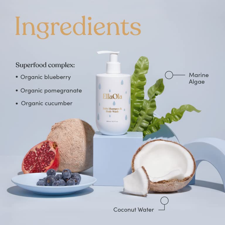 Tear Free Baby Shampoo & Body Wash - Organic, Hypoallergenic Baby + Kid Soap Hydrates & Nourishes