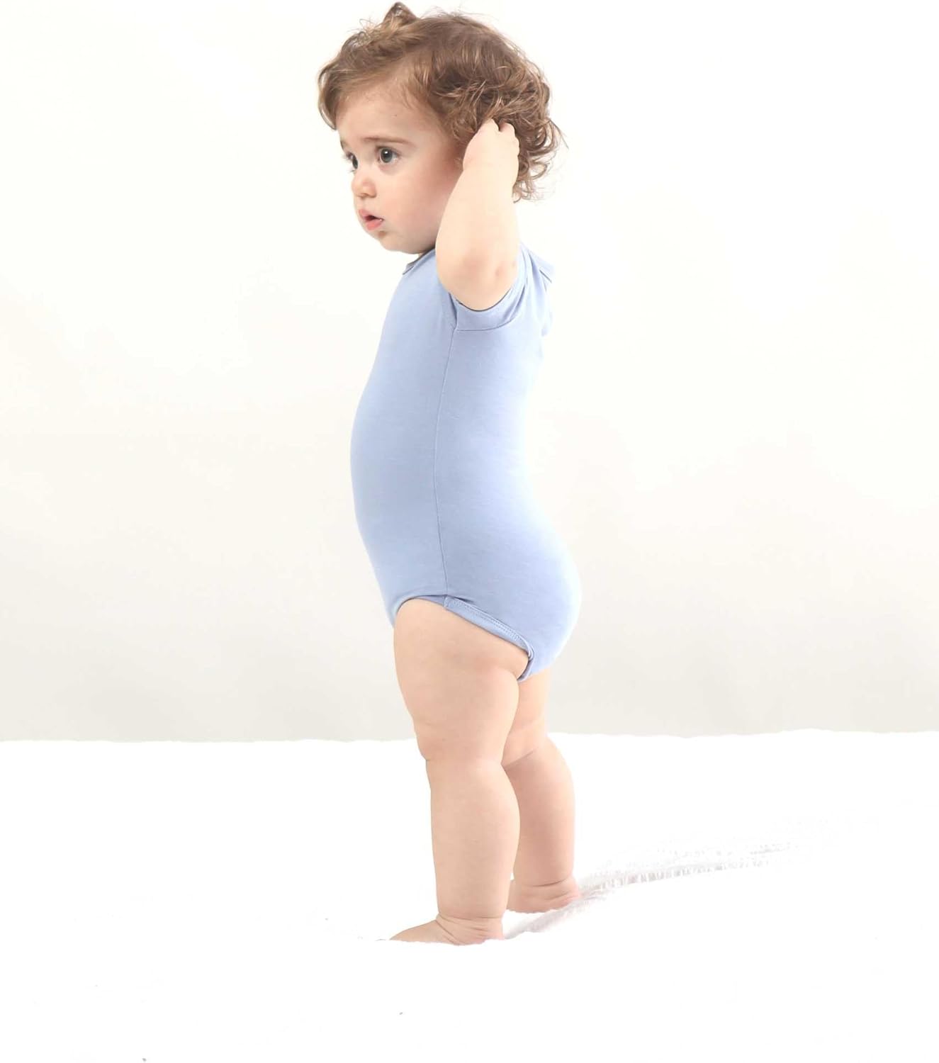 Baby Short Sleeve Solid Bodysuit - Super Soft Rayon made from Bamboo - Newborn Infant Toddler Boy Girl - 5-Pack