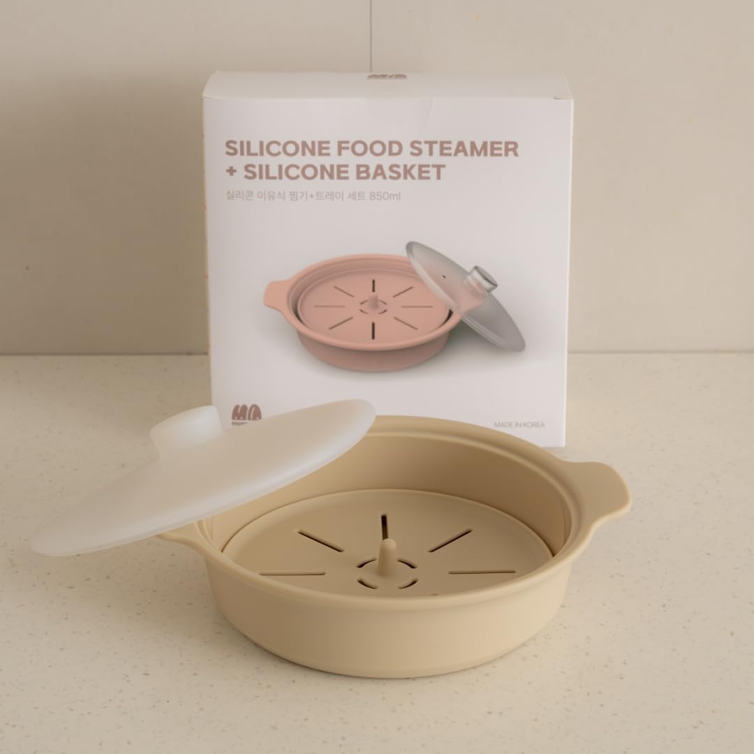 Microwave Silicone Steamer for Baby Food, Made In Korea, Oven & Dishwasher Safe to 482°F, Easy