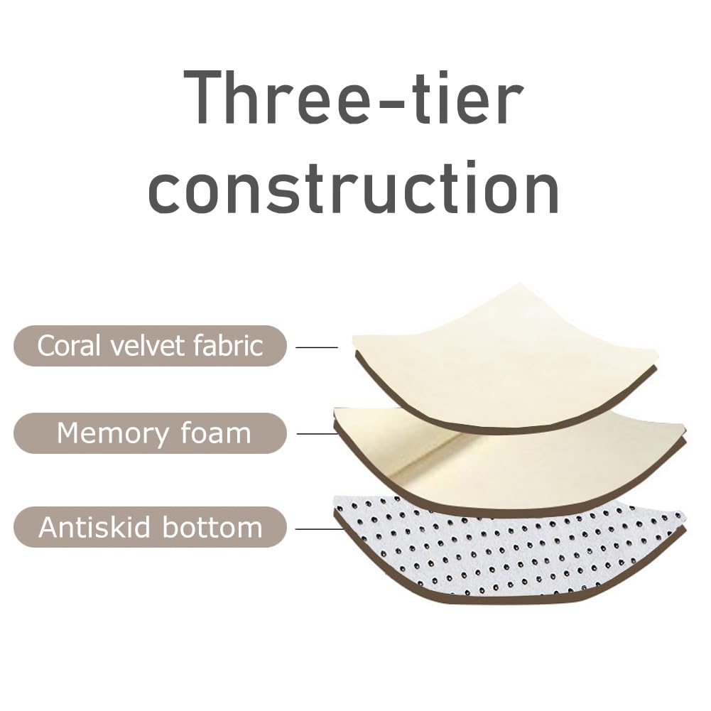 Loartee Coral Velvet Crawling Rugs & Area Rugs (6'7"x9'10", Beige) for Toddler Children's Play & Yoga Mat