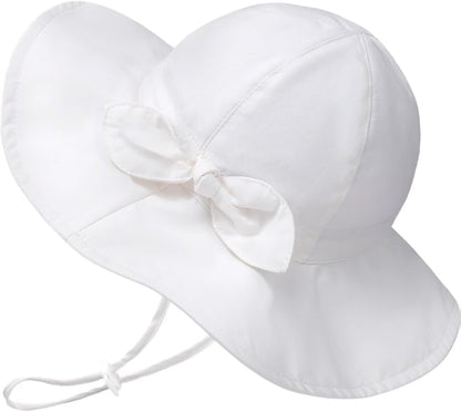Baby Sun Hat Toddler Girl Beach Hat Adjustable Outdoor Summer Hat UPF 50+ Sun Protection Wide Brim Infant Kids