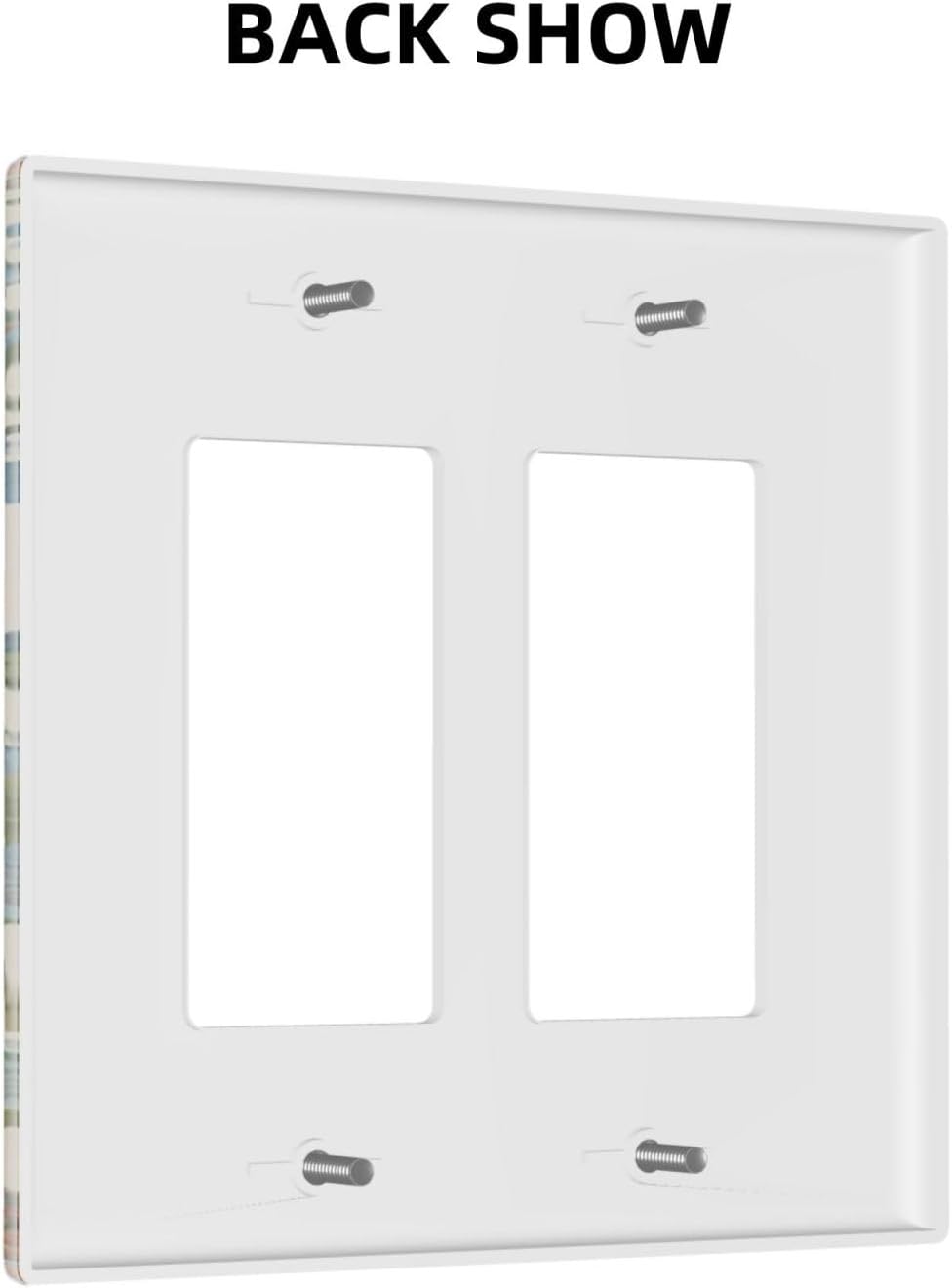 Decorative Outlet Covers Rustic Plant Garden Leaf Flower Butterfly 2 Gang Wall Plate Double Rocker Two Switch Wall Cover Plate Light Switch Cover Plate Faceplate for Bedroom Home Decor