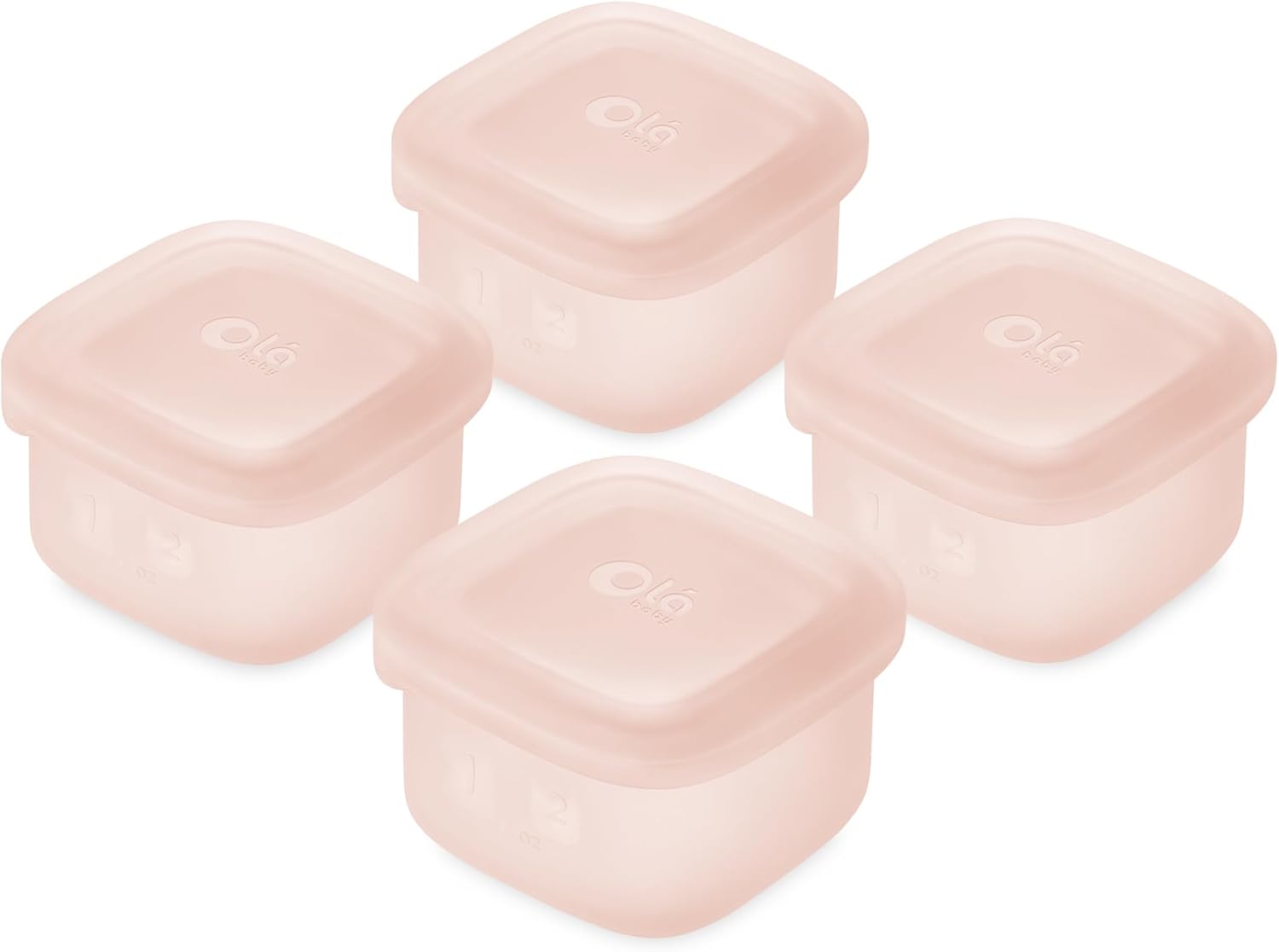 Olababy Clear Sense Silicone Storage Containers 4pk for Baby Food, Snacks, Formula, Puree, Sauce &