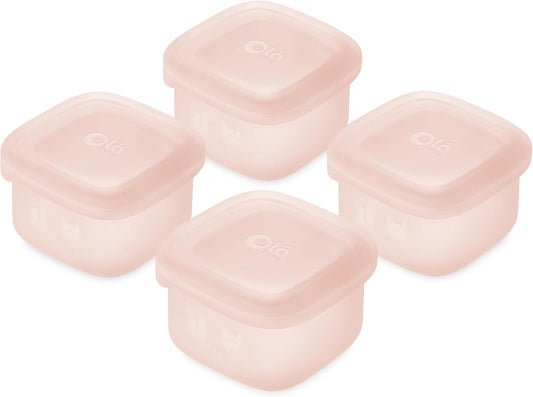 Olababy Clear Sense Silicone Storage Containers 4pk for Baby Food, Snacks, Formula, Puree, Sauce &