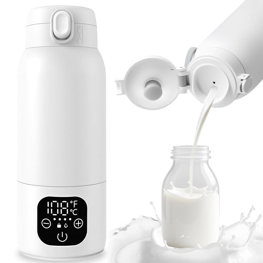 Portable Milk Warmer for Travel,Formula Container to Go 17oz Baby Bottle Warmer with 11000mAh Long