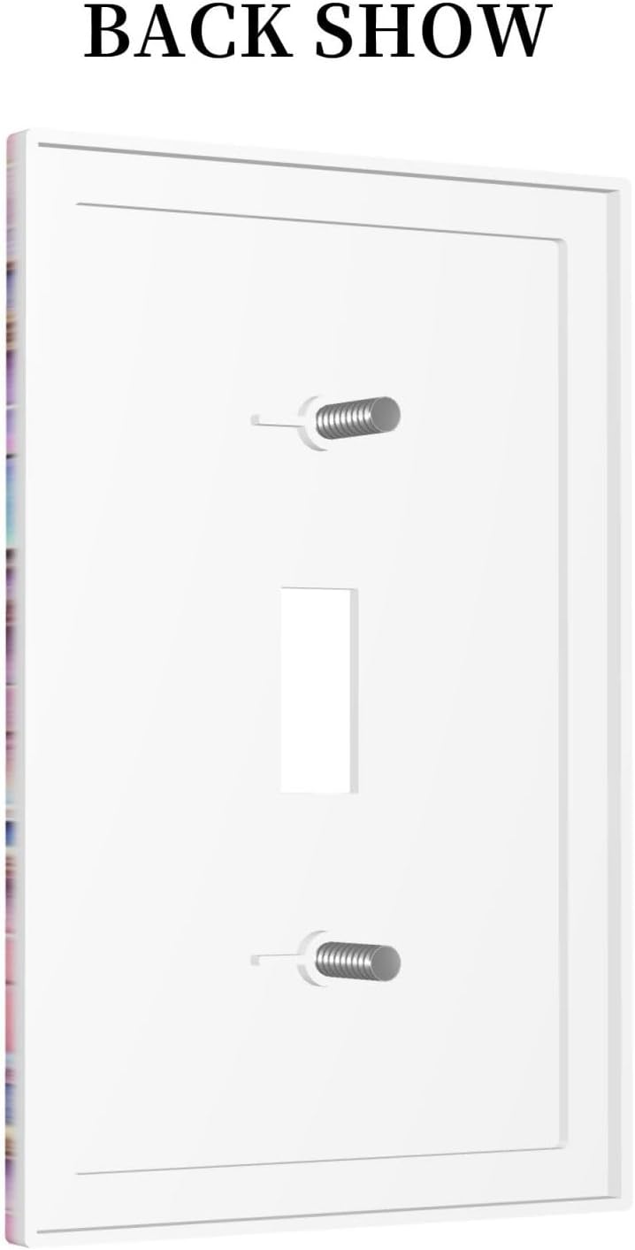 Decorative Switch Covers Plate Cute Pink Purple Mermaid Scales 1 Gang Wall Plate Unique Single Toggle Wall Cover Plate Jumbo Electrical Light Switch Plate Faceplate for Bedroom Home Decor