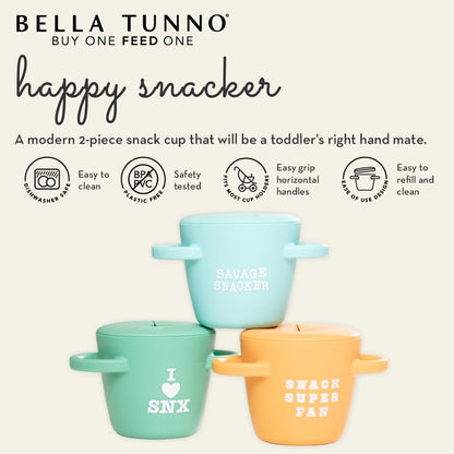 Bella Tunno Snack Cups for Toddlers, Silicone Spill Proof Food Container with Lid, Babies & Kids