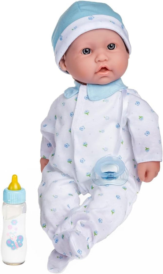 JC Toys, La Baby 16-inch Blue Washable Soft Body Boy Baby Doll with Accessories - For Children 12