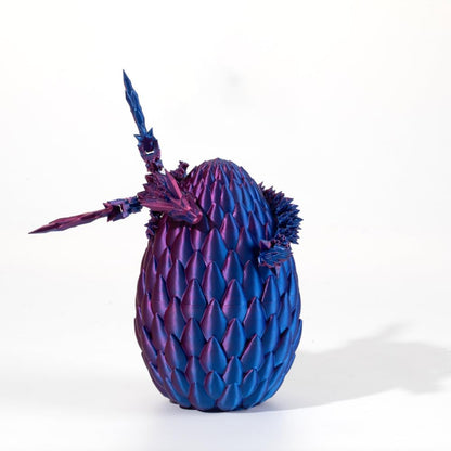 GerRit 3D Printed Dragon，Crystal Dragon，3D Printed Stuff，Dragon Fidget Toy，3D Dragon Eggs with Dragon Inside，Home Office Decoration, Administrative Desk Toys (Laser Violet)