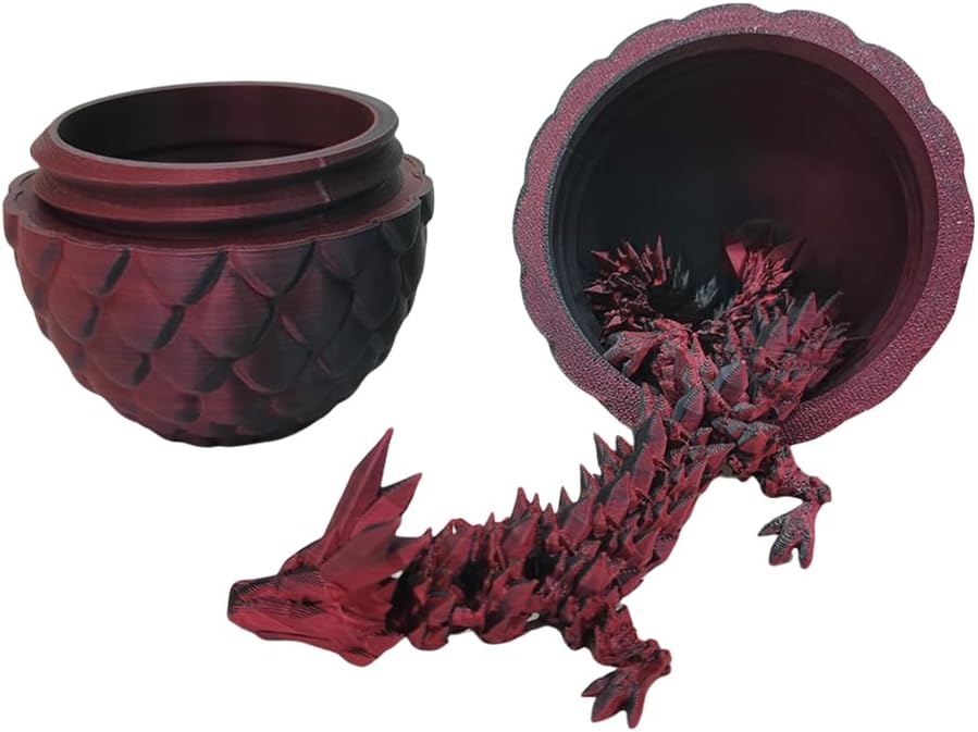 3D Printed Dragon Egg,Dragon Eggs with Dragon Inside,Crystal Dragon Fidget Toys,Full Articulated