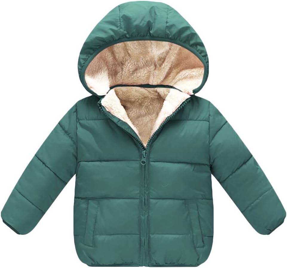 Baby Girls Boys' Winter Fleece Jackets With Hooded Toddler Cotton Dress Warm Lined Coat Outer Clothing