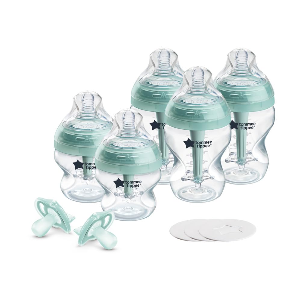 Tommee Tippee Advanced Anti-Colic 10 Piece Bottle and Pacifier Set, 5 and 9 oz BPA Free Bottles