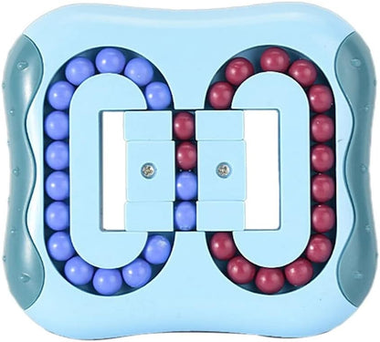 Magic Bean Rotating Cube Puzzle Fidget Toys Anti Stress Ball IQ Games Educational Sensory Easter Gift for Boys Girls Kids Children Adults (Lake Blue)