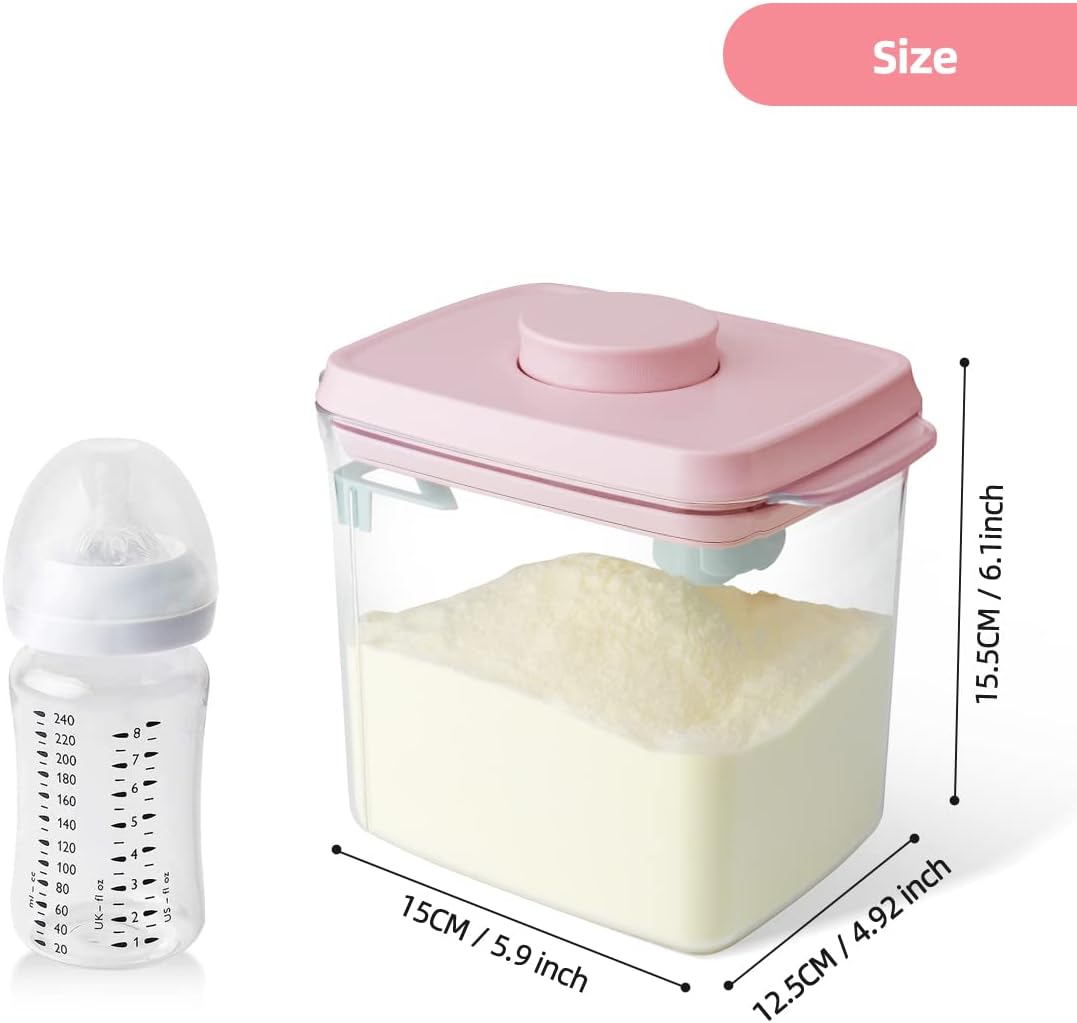 Ankou Formula Container - 1700ml Airtight Formula Dispenser One Button Handy Milk Powder Container