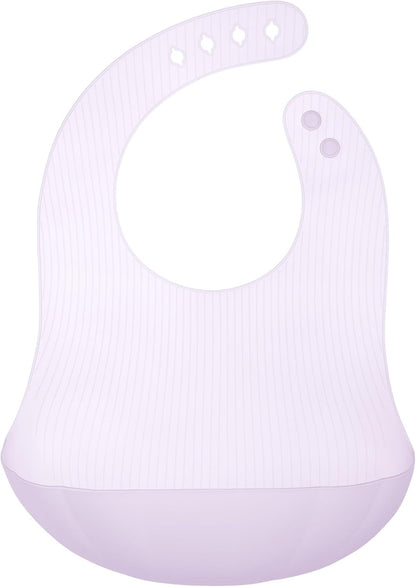 Olababy Fold N Go Silicone Baby Bib w Travel Case | Lightweight Design Eases Pressure Bruising for