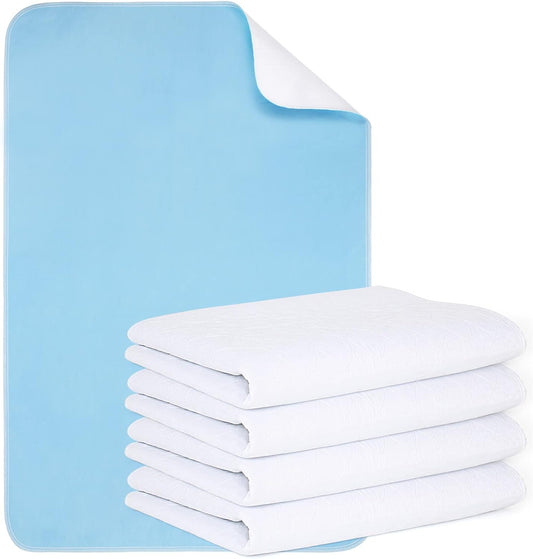 Reusable Incontinence Bed Pads (4 Packs), washable bed pad, Heavy Absorbency (4-Layer) Waterproof