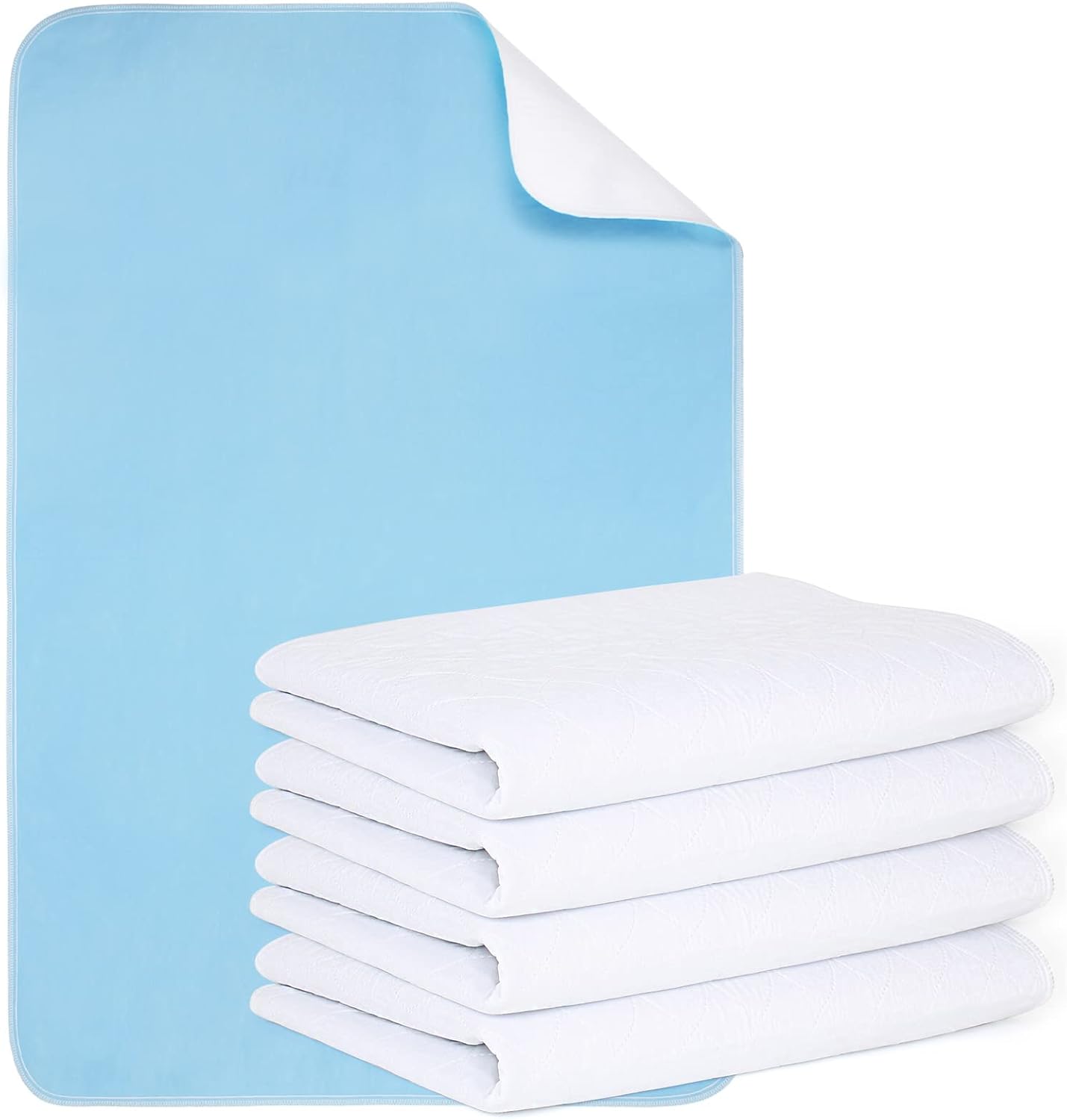 (2 Packs) Reusable Incontinence Bed Pads, washable bed pad, Heavy Absorbency (4-Layer) Waterproof