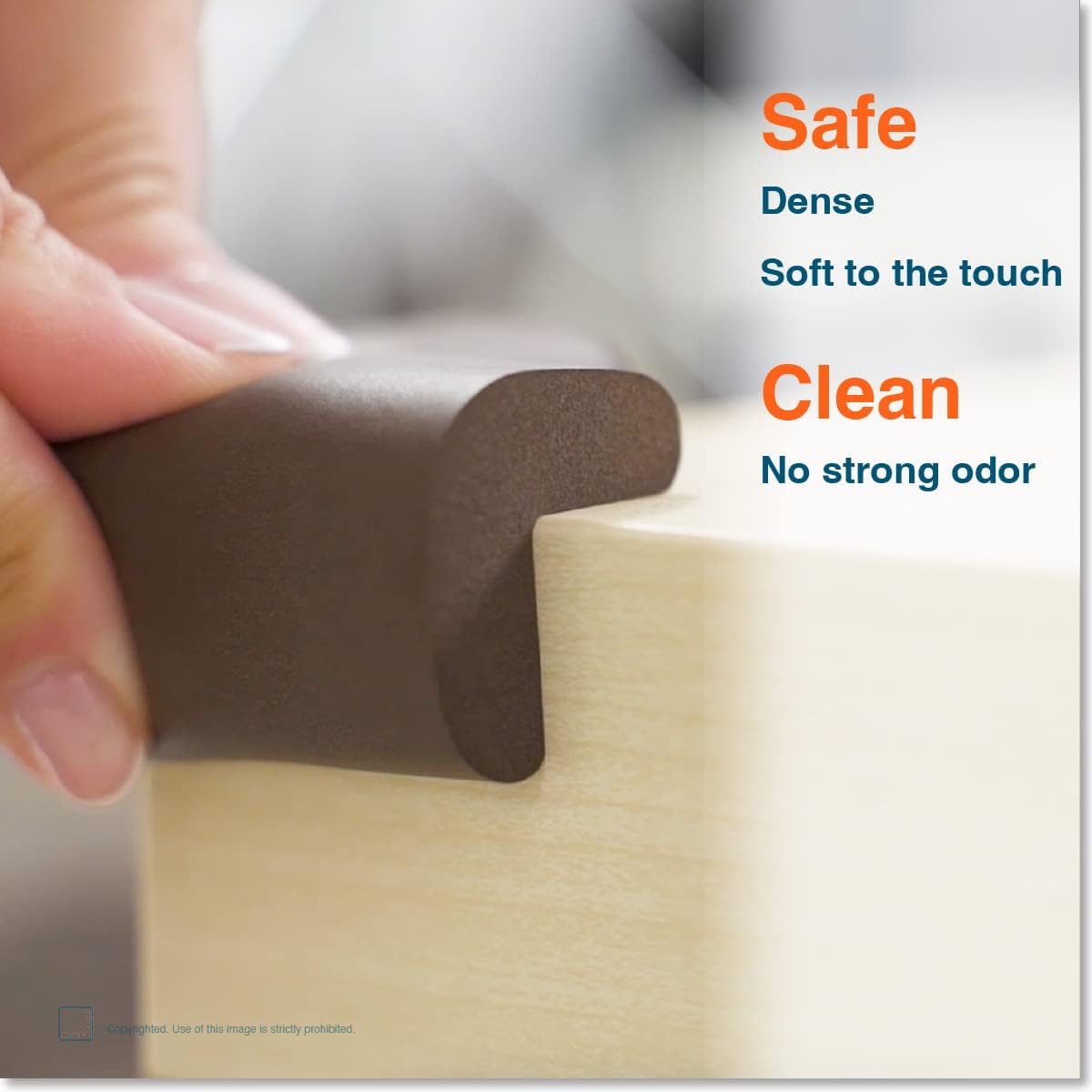 Roving Cove HeftyFit Corner Protector for Baby (16 Large Corners), Heavy-Duty Soft Rubber Foam Furniture Corner Bumper Guards, 3M Adhesive Pre-Taped, Onyx Black