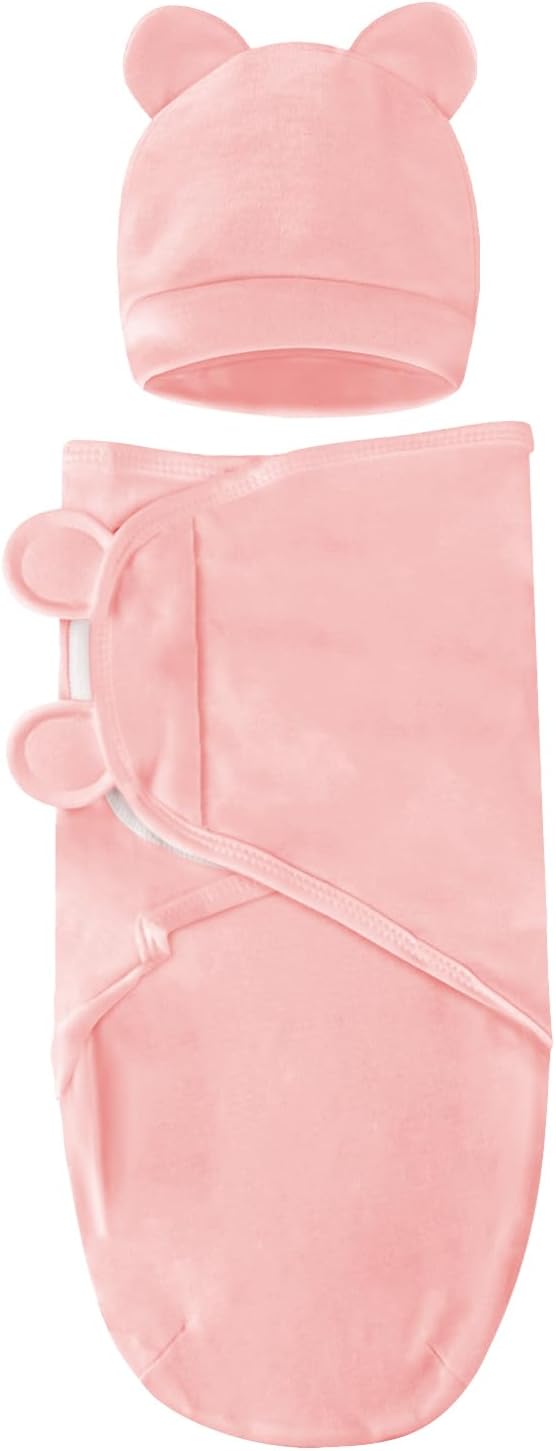 Baby Swaddle Sleep Sacks with Hats for 0-3 Months Baby Swaddle Blanket Wrap Newborn Swaddles Sack