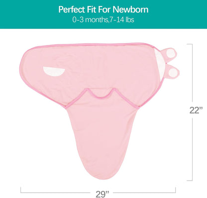 Biloban Baby Swaddles 0-3 Months for Girls, Cotton Swaddle Blanket, Newborn Essentials, Pink &