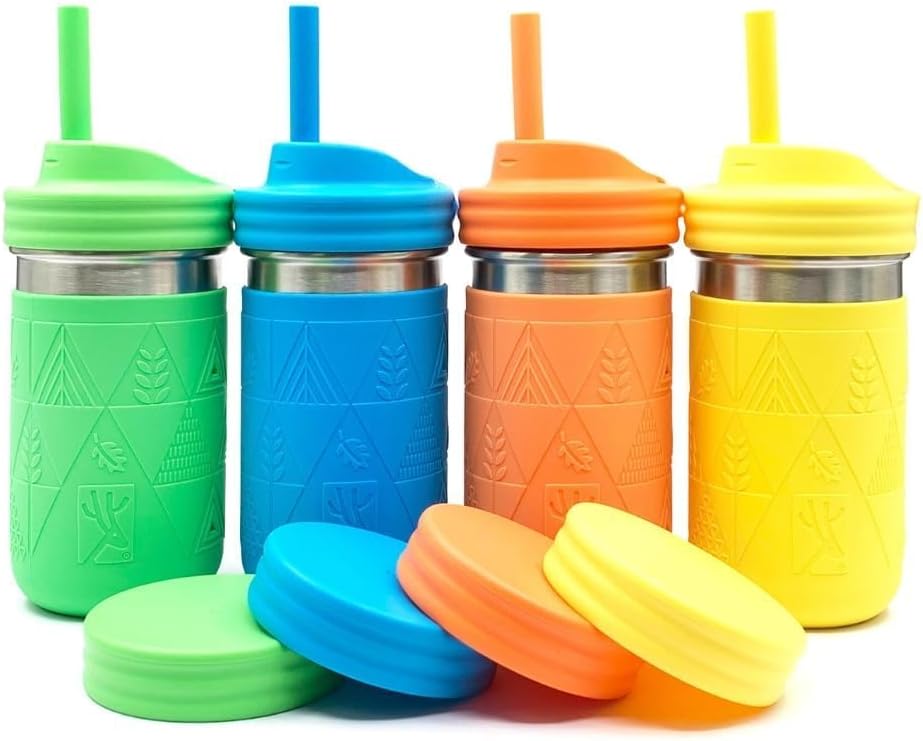 Elk and Friends 14oz Stainless Steel Kids + Toddler Drinking Cups | The Original Mason Jars with