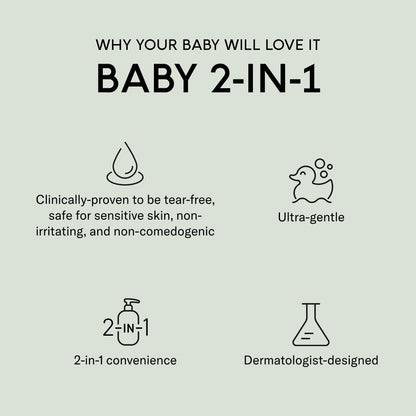 SEEN Baby 2-in-1 Shampoo & Body Wash – Fragrance-Free, Tear-Free & Non-Irritating