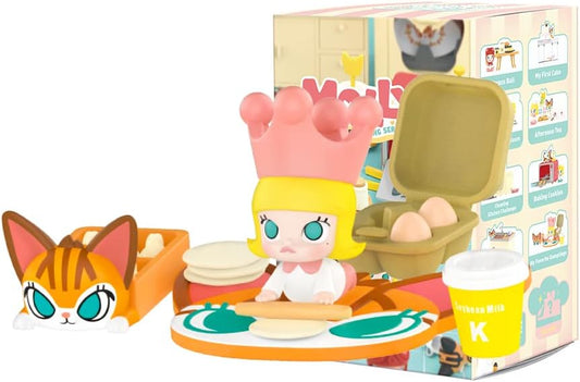 POP MART MOLLY Cooking Prop Blind Box Figures, Random Design Box Toys for Modern Home Decor, Collectible Toy Set for Desk Accessories, 8PC