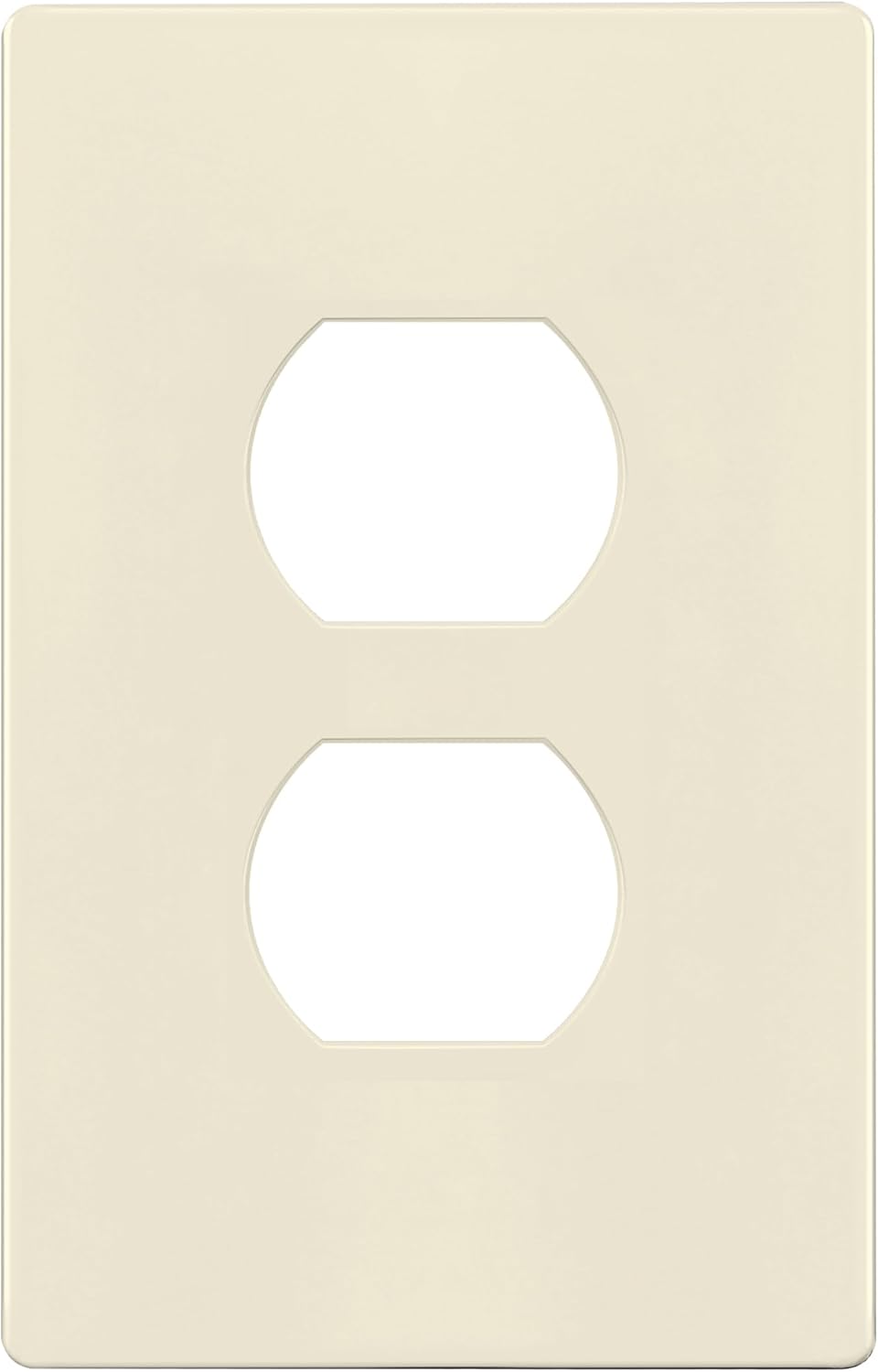 TG Mid-Size Screwless Duplex Wall Plate, Child Safe Receptacle Outlet Cover, Medium Size 1-Gang 4.88" H x 3.11" L, Polycarbonate Thermoplastic, UL Listed, SP-MS1-LA, Light Almond (1 Pack)