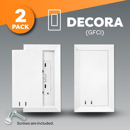 Child Resistant Outlet Cover (6-pack | White) | Decora GFCI Wall Plate | Sliding Door that Locks | Safe & Stylish | Patented Design | Made in the USA | Quick & Easy Installation | Socket Shield