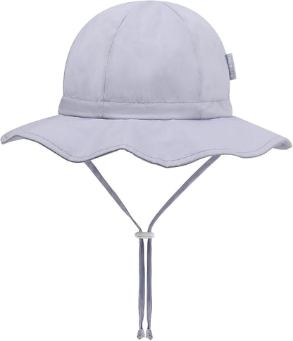 UPF 50+ Baby Bucket Hat - Wide Brim Sun Protection Beach Cap for Girls - Cute & Adjustable Toddler Hat