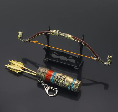 Superbuybox God of War Ragnarök Atreus Talon Bow and Arrow in Quiver Action Figures Game Toys Collection Keychain Gift Desk Decoration Backpack Pendant Gift