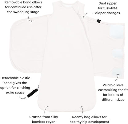 KYTE BABY Unisex Rayon Made from Bamboo Sleep Bag Swaddler for Babies, 1.0 Tog