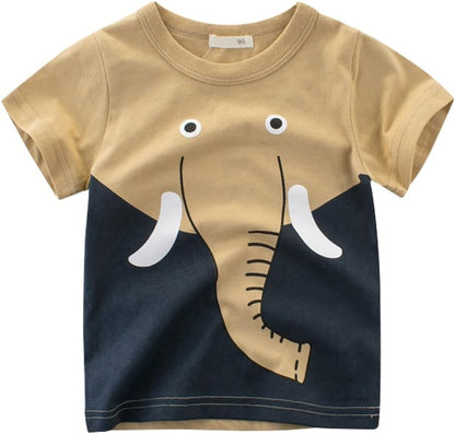 Boys' 4-Pack Excavator Short Sleeve Crewneck T-Shirts Top Tee Size 2-7 Years Toddler Boys' Value Pack Cotton T-Shirt