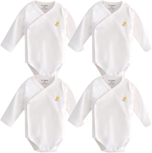 Baby Boys Girls Short Sleeves Kimono Clothes Cotton Baby Side-Snap Bodysuit Pack of Baby Layette Set