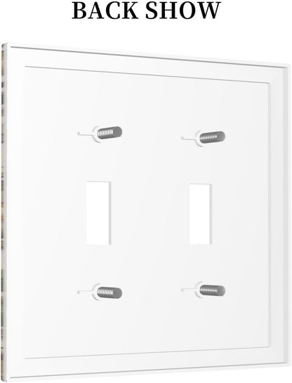 Decorative Switch Covers Plate Rustic Mushroom Garden Red Strawberry 2 Gang Wall Plate Unique Double Toggle Light Switch Plate Wall Cover Plate Faceplate for Bedroom Home Decor
