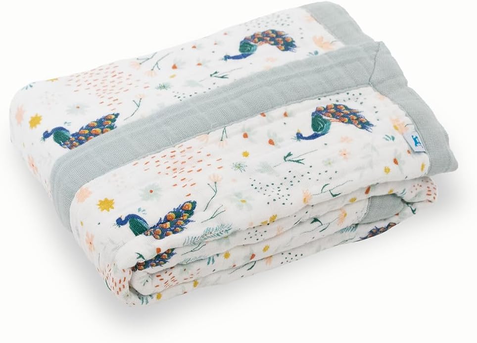 Little Unicorn Newborn Receiving Quilt | Ultra- Soft, Multi-Layered Muslin Fabric | Gift for