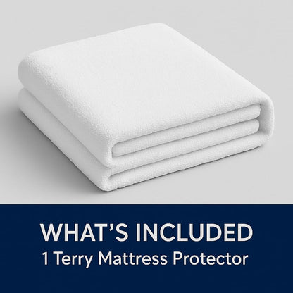 Waterproof Mattress Protector – Full – Soft & Noiseless Terry Cotton Cover – Cooling, Breathable – Deep Pocket with 360° Elastic – Machine Washable – Kids, Pets & Light Sleepers