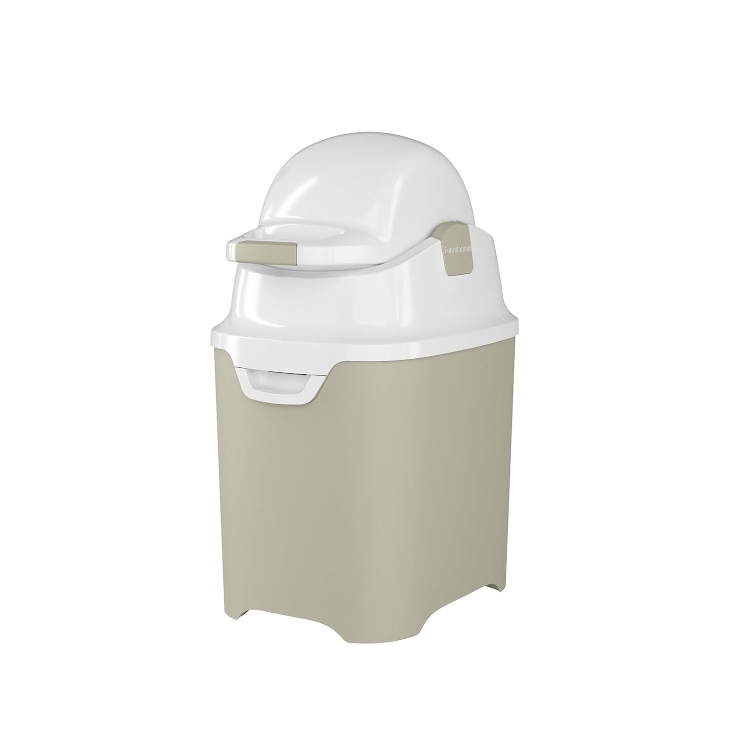 Foundations Mini Diaper Pail with Airtight Lid - Durable & Odorless Diaper Disposal, Large Capacity, Holds up to 30 Newborn Diapers, Refill with Any Bags - Sand