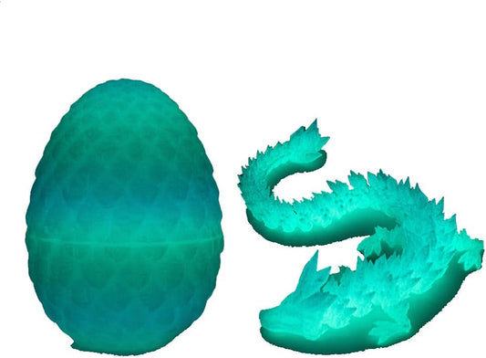 Tfork 3D Printed Dragon Eggs with Dragon Inside Crystal Articulated Fidget Dragon Easter Egg Toy Adults Funny Gift Laser Luminescent